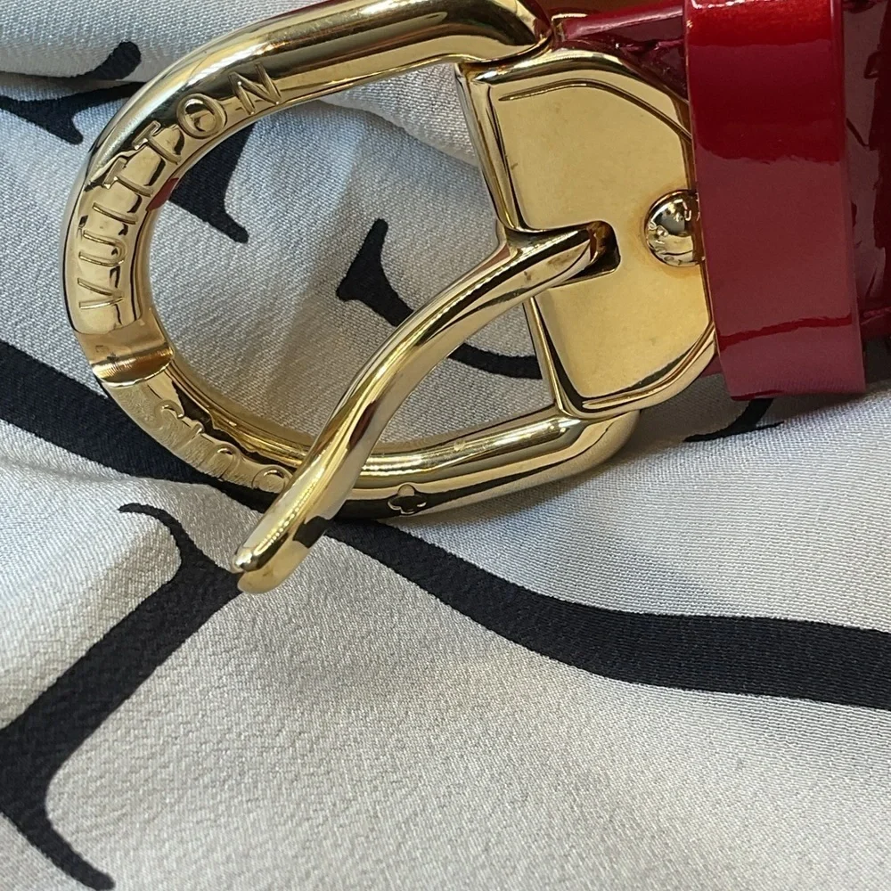 Louis Vuitton Red Monogram Vernis Belt